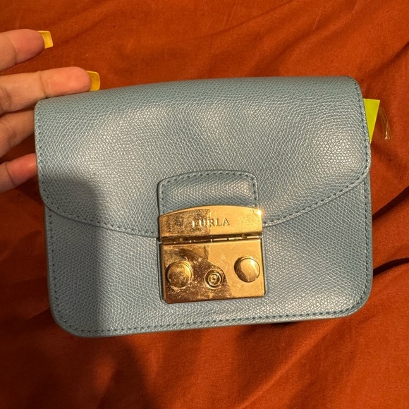Furla Blue Leather Crossbody Bag - Picture 1 of 8